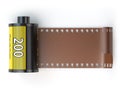 35mm camera photo film canisters isolateed on white.