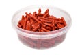 6 mm diameter red plastic anchors in storage box