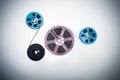 8mm different reels connected with film Royalty Free Stock Photo