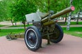 122-mm divisional howitzer of 1938 model M-30 on Alley of military glory in park of Winners, Vitebsk, Belarus