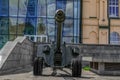 100 mm field gun M1944 BS-3 on Maidan Konstytutsii near the M.F.Sumtsov Kharkiv Historical Museum