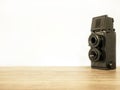 35mm film camera with white background Royalty Free Stock Photo