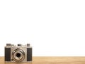 35mm film camera with white background Royalty Free Stock Photo