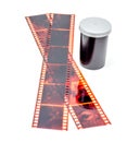 35mm film negative and roll container
