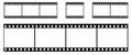 35mm film strip pieces with clipping paths, vector illustration Royalty Free Stock Photo