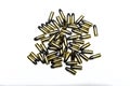 9mm hollow point bullets isolated on a white background Royalty Free Stock Photo