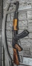 7.62 mm Kalashnikov submachine gun sample system in 1947 Royalty Free Stock Photo