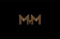 MM letter linear shape luxury flourishes ornament logotype
