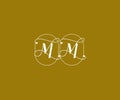 MM Letter Linked Minimalist Prestige Line Emblem Badge Monogram Logotype