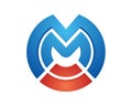 MM letter signal logo design template