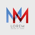 MM logo letters with blue and red gradation