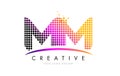 MM M M Letter Logo Design with Magenta Dots and Swoosh