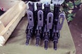 9mm machineguns on display Royalty Free Stock Photo