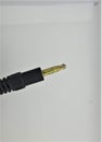3.5mm micro jack and RCA cable for audio data transmission Royalty Free Stock Photo
