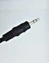 3.5mm micro jack and RCA cable for audio data transmission Royalty Free Stock Photo