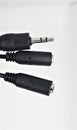 3.5mm micro jack and RCA cable for audio data transmission Royalty Free Stock Photo