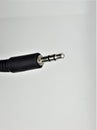 3.5mm micro jack and RCA cable for audio data transmission Royalty Free Stock Photo