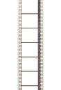 35mm movie film strip with soundtrack and blank frames, vertical