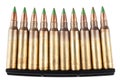 5.56mm NATO ammunition with cartridges in clip