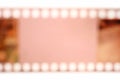 35mm negative film frame in blur. Royalty Free Stock Photo