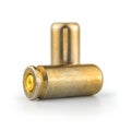 9mm pistol bullet on white background, close-up and high detailed photo Royalty Free Stock Photo