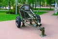 120-mm regimental mine-thrower of 1938 model on Alley of military glory in park of Winners, Vitebsk, Belarus