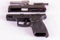 9mm Semi-Automatic handgun disassembled Royalty Free Stock Photo