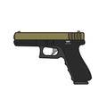 9mm semi-automatic pistol. Modern firearm vector illustration.