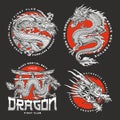 MMA dragon colorful set flyer Royalty Free Stock Photo