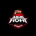 MMA fight logo. Mixed martial arts vector logotype. Mix fight logo template Royalty Free Stock Photo