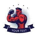 MMA Fighter Logo Design Template Vector Illustration