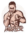Mma fighter man Royalty Free Stock Photo