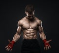 MMA Fighter Preparing Bandages For Training.