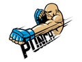 Mma fighter punch Royalty Free Stock Photo