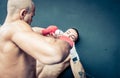 Mma fighters fighting on the ground Royalty Free Stock Photo