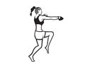 MMA or Kickboxing Woman Fighter Illustration visualized with Silhouette Royalty Free Stock Photo