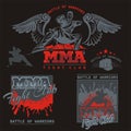 MMA Labels - Vector Mixed Martial Arts Design. Royalty Free Stock Photo