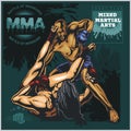 MMA Labels - Vector Mixed Martial Arts Design Royalty Free Stock Photo