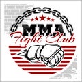 MMA mixed martial arts emblem badges Royalty Free Stock Photo