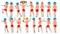 MMA Player Male Vector. Muay Thai Poses. Muscular Sports Guy Workout. Isolated Flat Cartoon Character Illustration