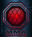 MMA Training Cage Octagon Sign. Royalty Free Stock Photo