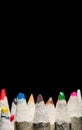 Mmany pencil crayons on black Royalty Free Stock Photo