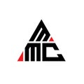 MMC triangle letter logo design with triangle shape. MMC triangle logo design monogram. MMC triangle vector logo template with red Royalty Free Stock Photo