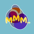 Mmm Sticker Social Media Network Message Badges Design