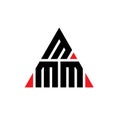 MMM triangle letter logo design with triangle shape. MMM triangle logo design monogram. MMM triangle vector logo template with red Royalty Free Stock Photo