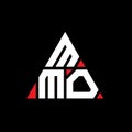 MMO triangle letter logo design with triangle shape. MMO triangle logo design monogram. MMO triangle vector logo template with red