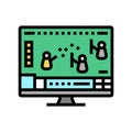 mmo video game color icon vector illustration