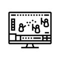 mmo video game line icon vector illustration