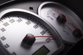 MModern car`s dashboard. High speed concept - Car speedometer. close-up Royalty Free Stock Photo