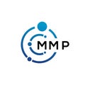 MMP letter technology logo design on white background. MMP creative initials letter IT logo concept. MMP letter design